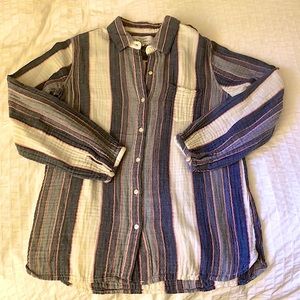 Trovata Birds of Paradis Striped Button Down